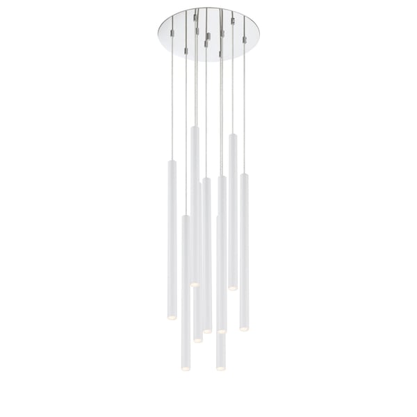 Z-Lite Forest 9 Light Island/Billiard, Chrome & Matte White 917MP24-WH-LED-9RCH - main